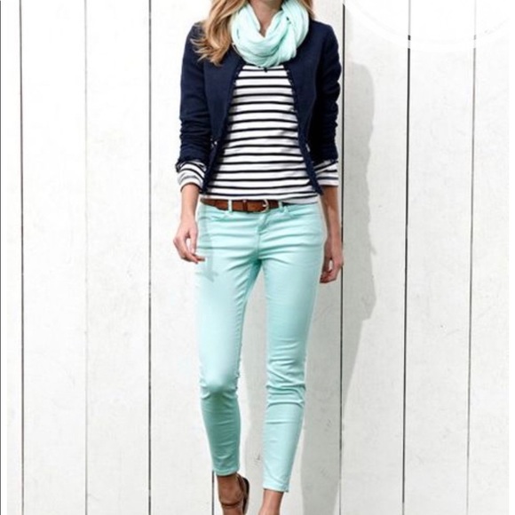 J. Crew Denim - J.CREW Ankle Jeans, Toothpick, Mint green, 29